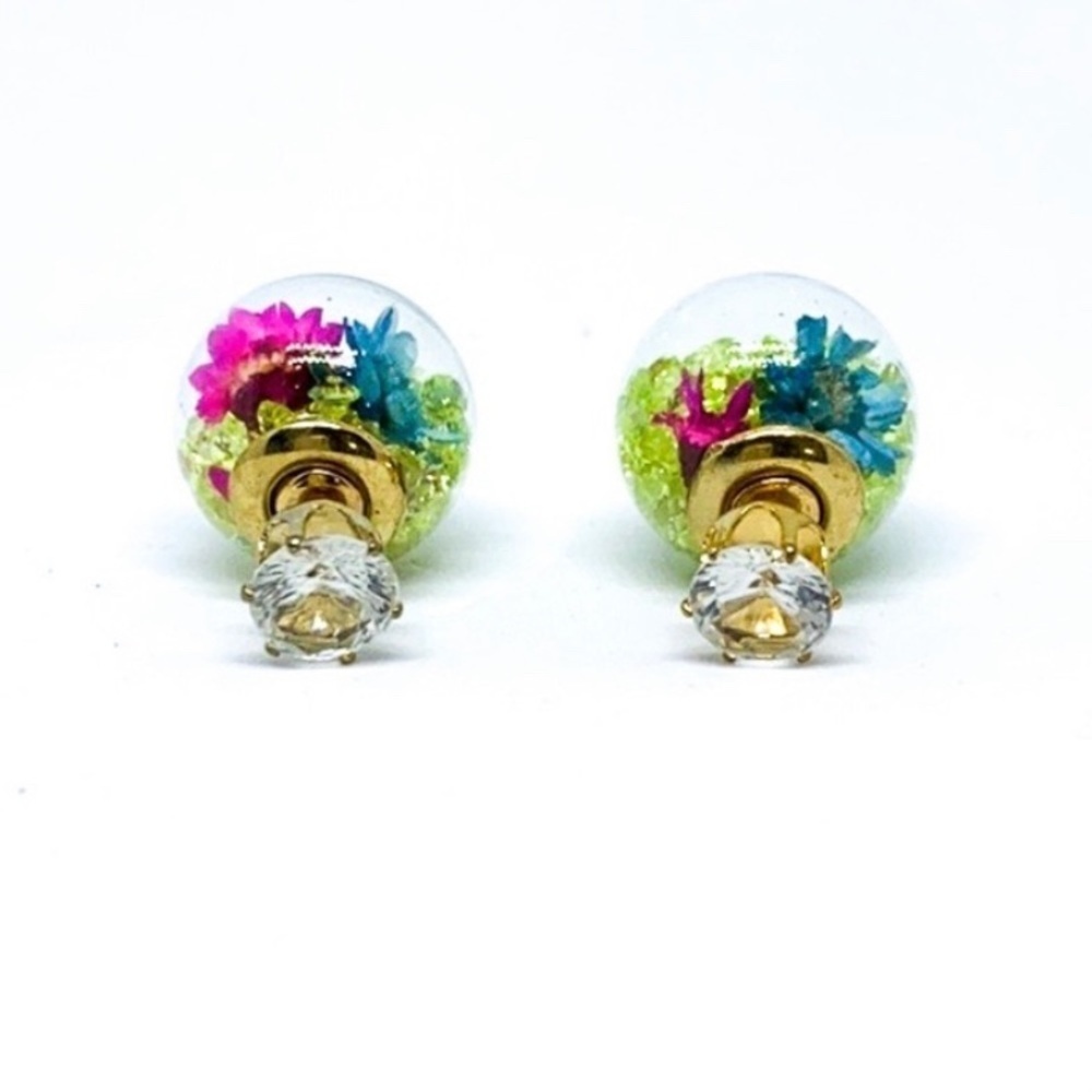 NWT Super Unique Fun Gold Plated CZ bubble earrings new. Never worn - Picture 4 of 10